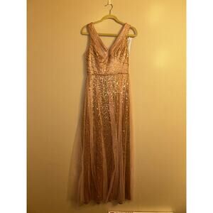Christina Wu #22754 Petal Pink Tulle Rose Gold Sequins Homecoming Wedding Dress
